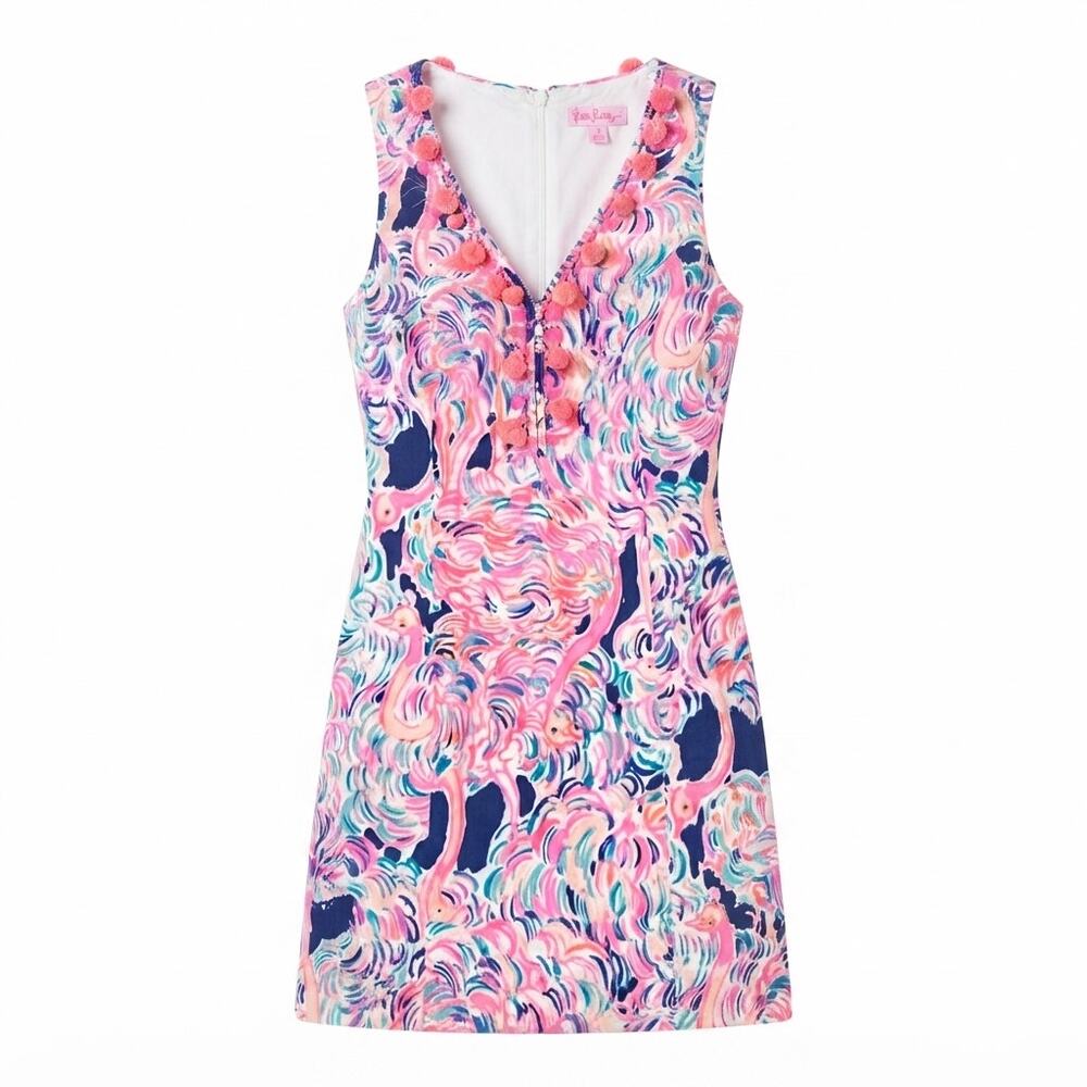 Lilly Pulitzer Cotton Mini Pink Sleeveless Floral Dress | Size 8
